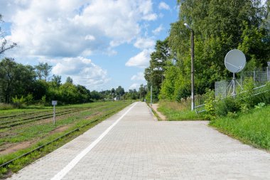 Tren istasyonunda. Kuvshinovo. Tver bölgesi. Rusya. 