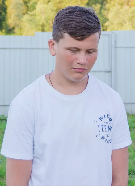 Teenager Expresses Various Emotions His Face — Stock Photo, Image