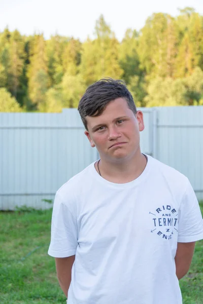 Teenager Expresses Various Emotions His Face — Stock Photo, Image