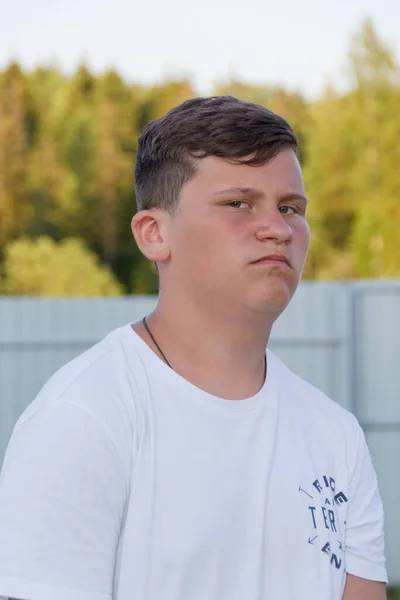 Teenager Expresses Various Emotions His Face — Stock Photo, Image