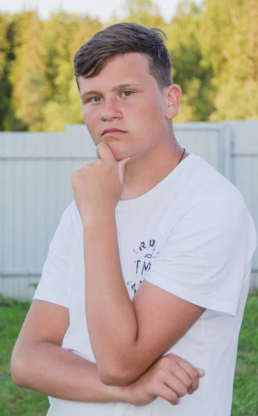 Teenager Expresses Various Emotions His Face — Stock Photo, Image