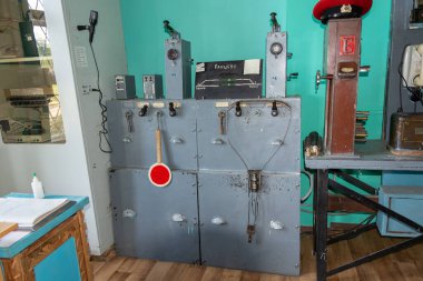 Russian Railways. Equipment in the dispatcher's room in the old train station. Tver region, Russia. 