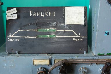 Russian Railways. Equipment in the dispatcher's room in the old train station. Tver region, Russia. 
