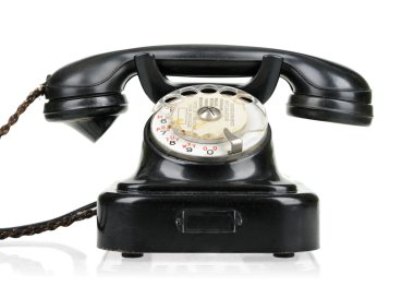 eski telefon üzerinde beyaz izole