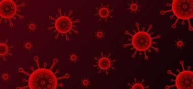 Soyut koronavirüs geçmişi. Virüs tehlikesi, salgın hastalık, sağlık riski, tecrit konsepti vektör çizimi.