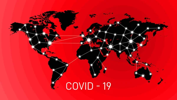 World Covid Background Virus Hazard Pandemic Health Risk Lockdown Concept — Stock Vector