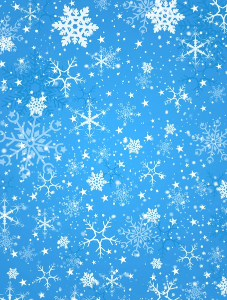 Fundo Inverno Azul Natal Com Flocos Neve Brancos — Fotografia de Stock