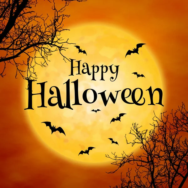 Halloween Achtergrond Met Vleermuizen Maan — Stockfoto