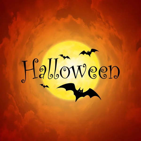 Sfondo Halloween Con Pipistrelli Luna — Foto Stock