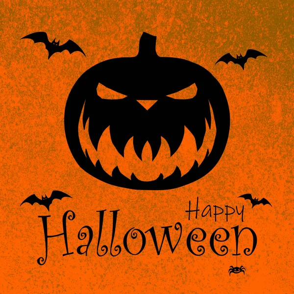 Halloween Achtergrond Pompoen Met Vleermuizen — Stockfoto