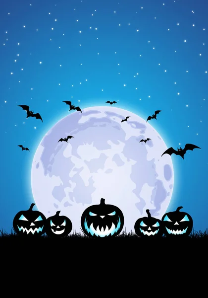 Halloween Background Pumpkins Bats — Stock Photo, Image