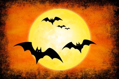 Yarasalar ve ay ile cadılar bayramı arkaplanı