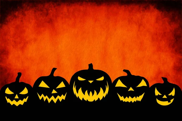 Halloween Achtergrond Met Pompoenen — Stockfoto