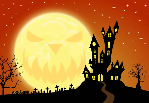Spooky Halloween Vector Fondo Ilustración — Archivo Imágenes Vectoriales