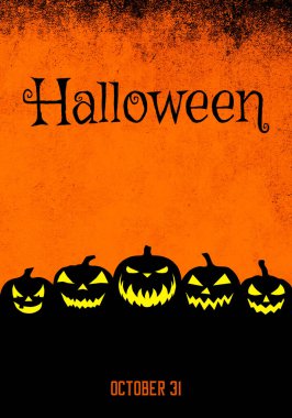 Balkabaklarıyla cadılar bayramı grunge arkaplan çizimi