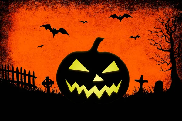 Halloween Háttér Ijesztő Tök Denevérek — Stock Fotó