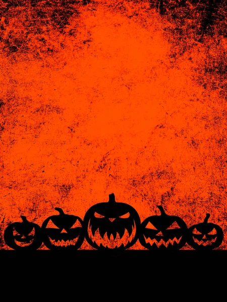 Halloween Grunge Fundo Ilustração Com Abóboras Assustadoras — Fotografia de Stock