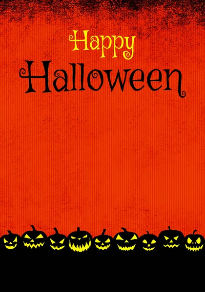 Happy Halloween Grunge Achtergrond Illustratie Met Spookachtige Pompoenen — Stockfoto