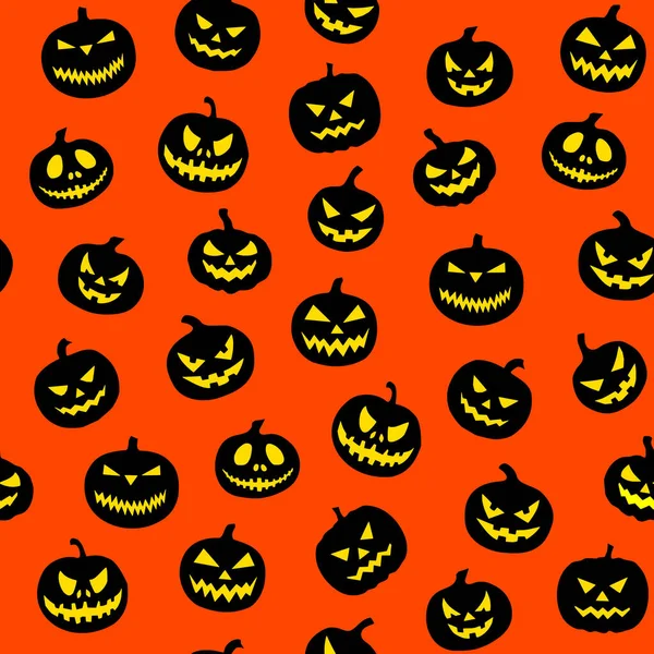 Patrón Sin Costuras Halloween Con Calabazas — Archivo Imágenes Vectoriales