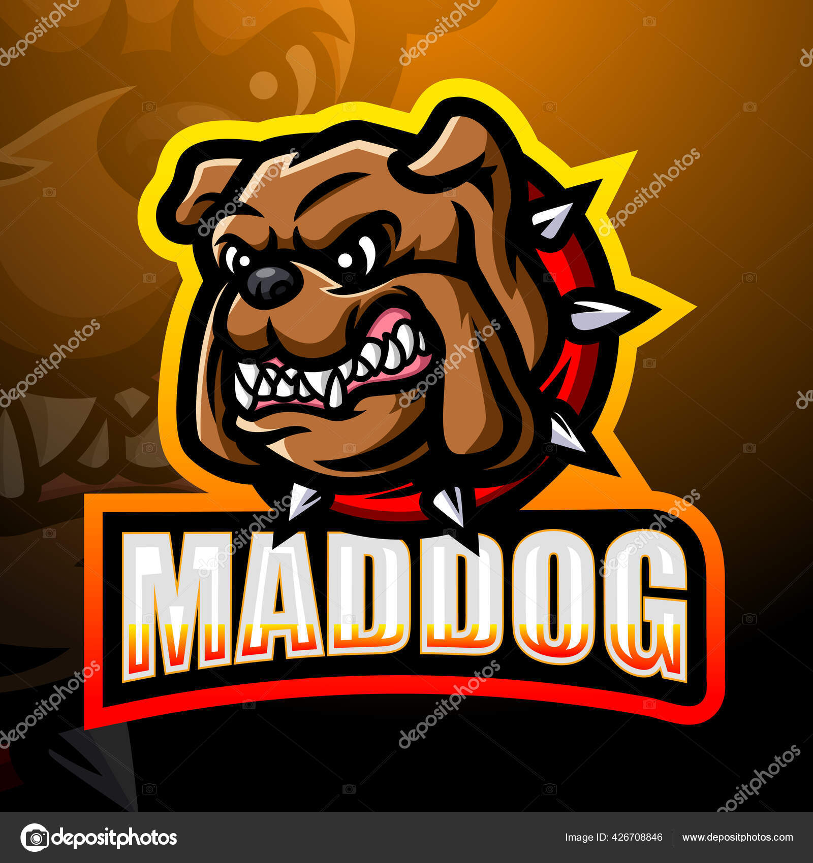 Vector Illustration Mad Dog Mascot Esport Logo Design Stock Vector ...