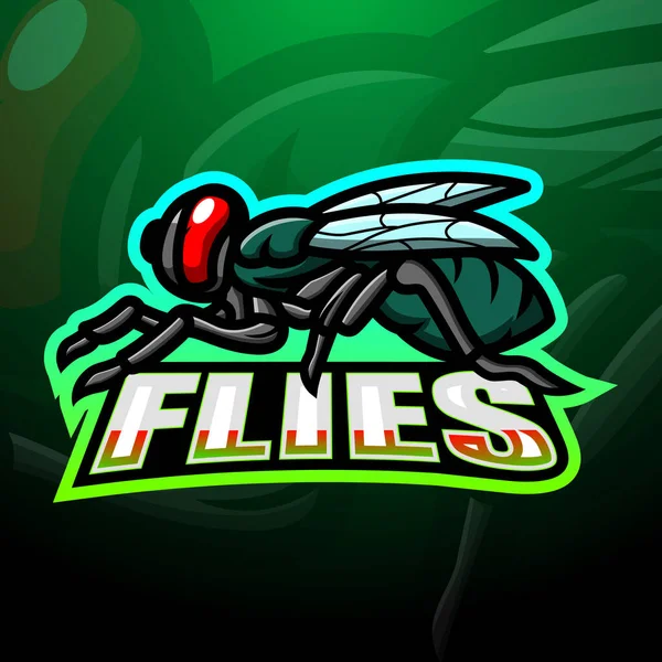 Ilustración Vectorial Del Diseño Del Logo Fly Mascot Esport — Archivo Imágenes Vectoriales