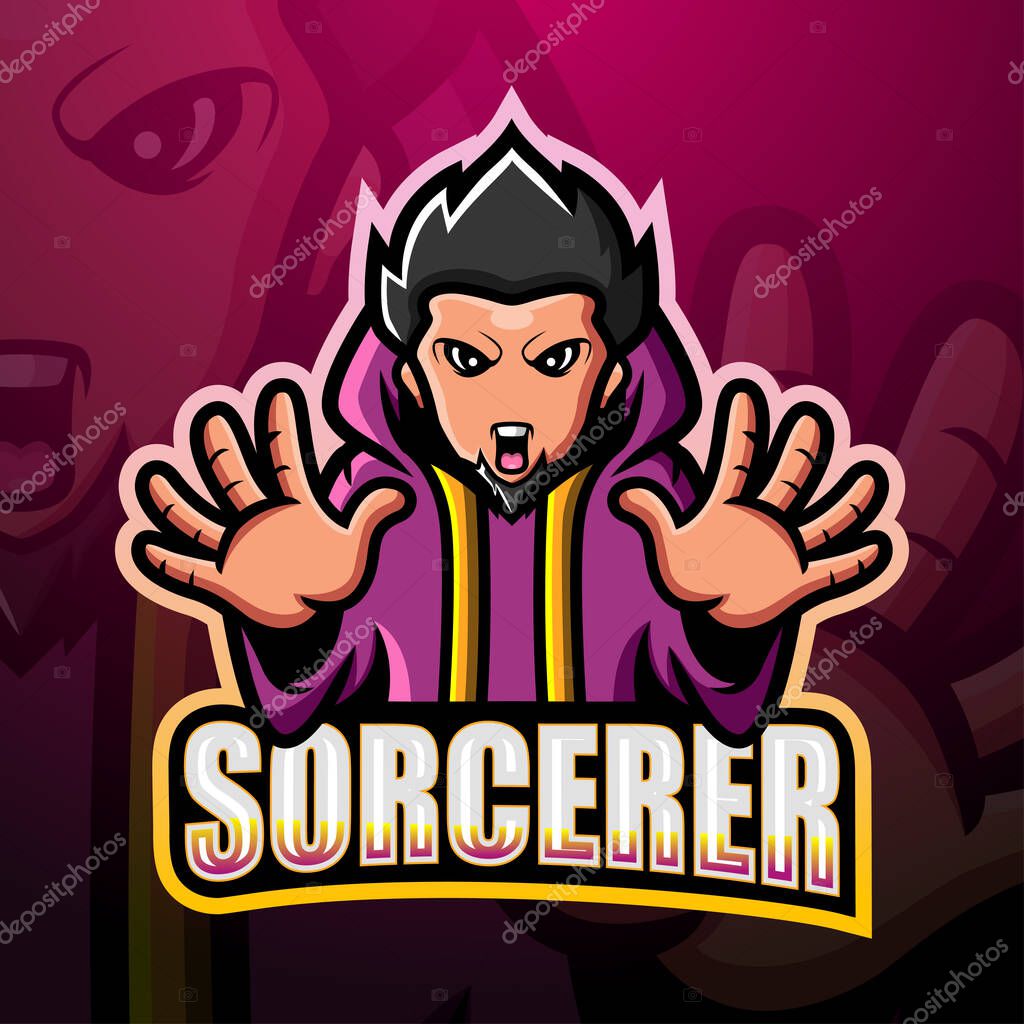 Vector illustration of Sorcerer mascot esport logo design