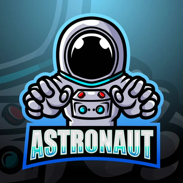 Ilustración Vectorial Del Diseño Del Logotipo Esport Mascota Astronaut — Archivo Imágenes Vectoriales