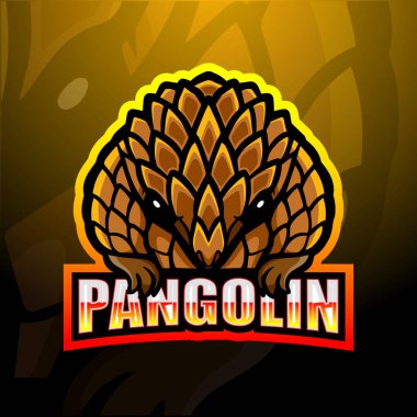 Pangolin maskot esport logo tasarımının vektör illüstrasyonu