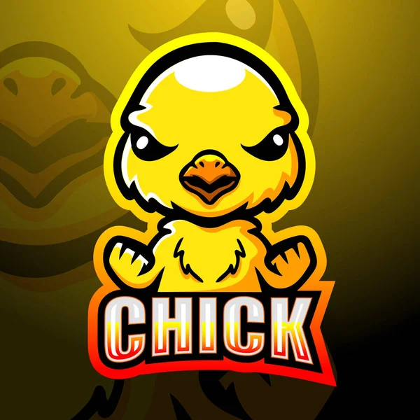 Ilustración Vectorial Del Diseño Del Logotipo Esport Mascota Chicks — Vector de stock