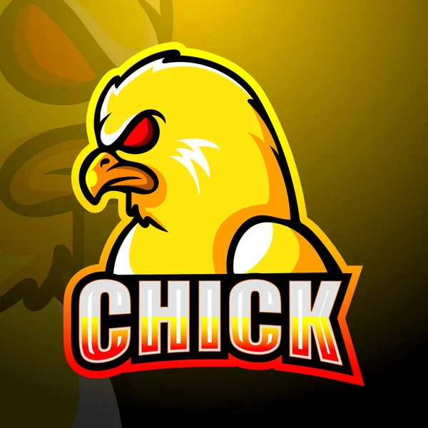 Chicks Maskot Esport Logo Tasarımının Vektör Illüstrasyonu — Stok Vektör