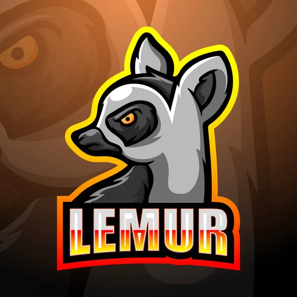 Εικονογράφηση Διάνυσμα Του Σχεδιασμού Λογότυπο Esport Lemur Μασκότ — Διανυσματικό Αρχείο