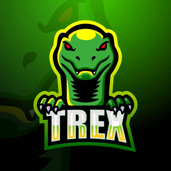 Vector Illustration Dinosaur Rex Mascot Logo Design — 스톡 벡터