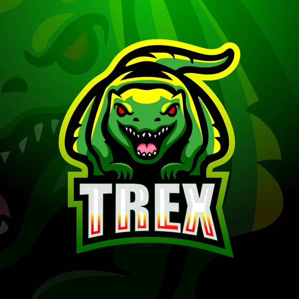 Vector Illustration Dinosaur Rex Mascot Logo Design — 스톡 벡터