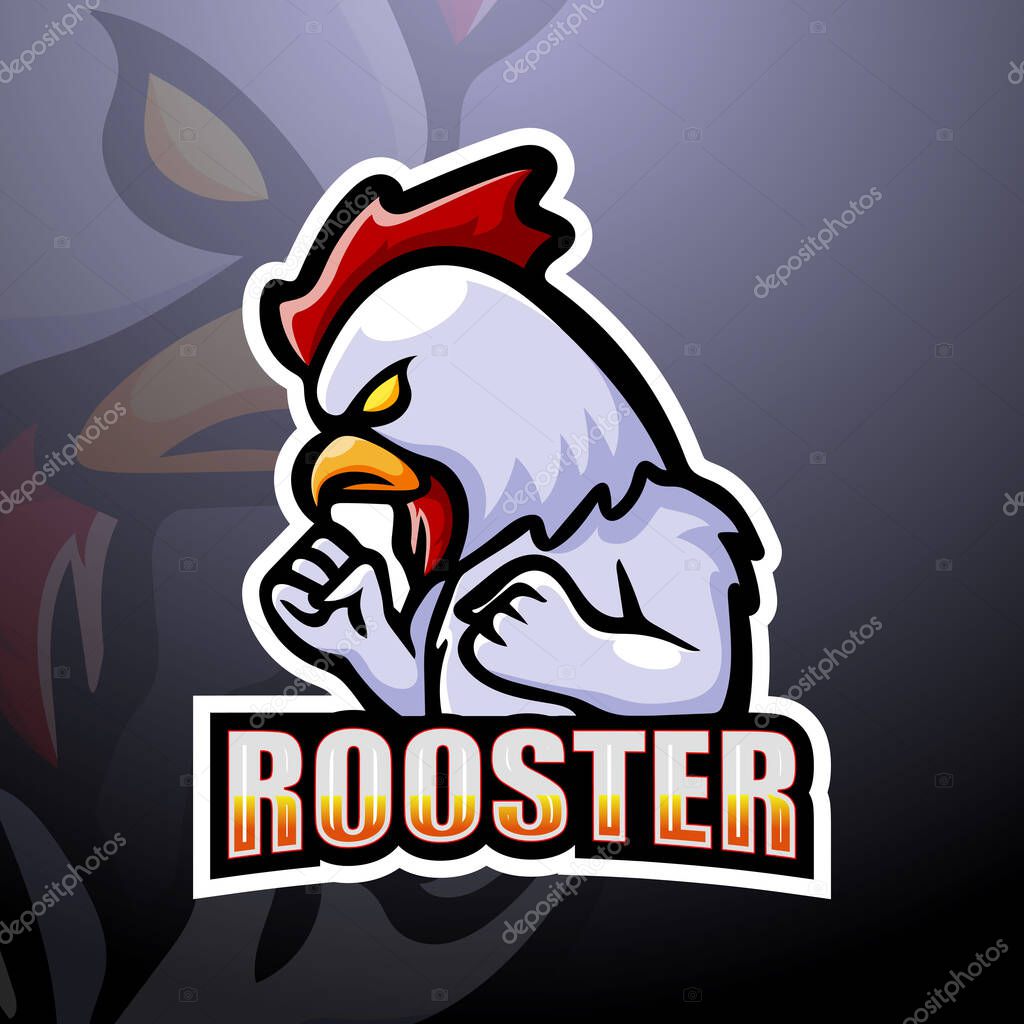 Vector illustration of Rooster mascot esport logo design