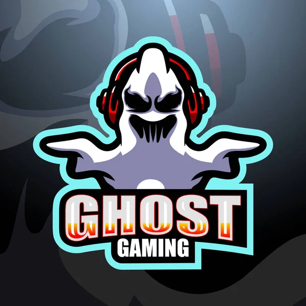 Vektorillustration Des Ghost Gaming Maskottchens Esport Logo Design — Stockvektor