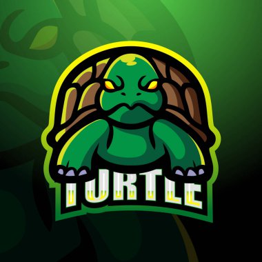 Kaplumbağa maskotu esport logosu tasarımı