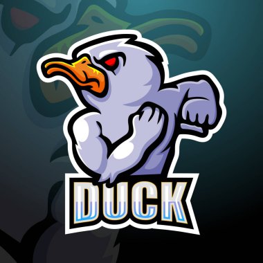 Ördek maskotu esport logosu tasarımı