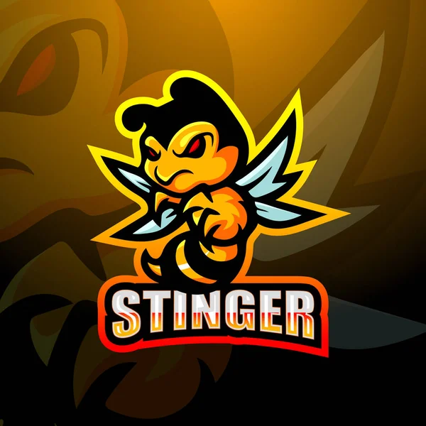 Stinger Σχεδιασμό Λογότυπο Esport Μασκότ — Διανυσματικό Αρχείο
