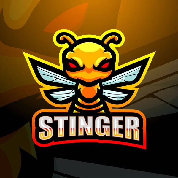 Stinger Kabala Esport Logó Design — Stock Vector