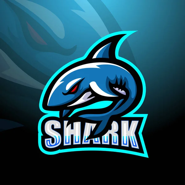 Diseño Del Logo Shark Mascot Esport — Vector de stock