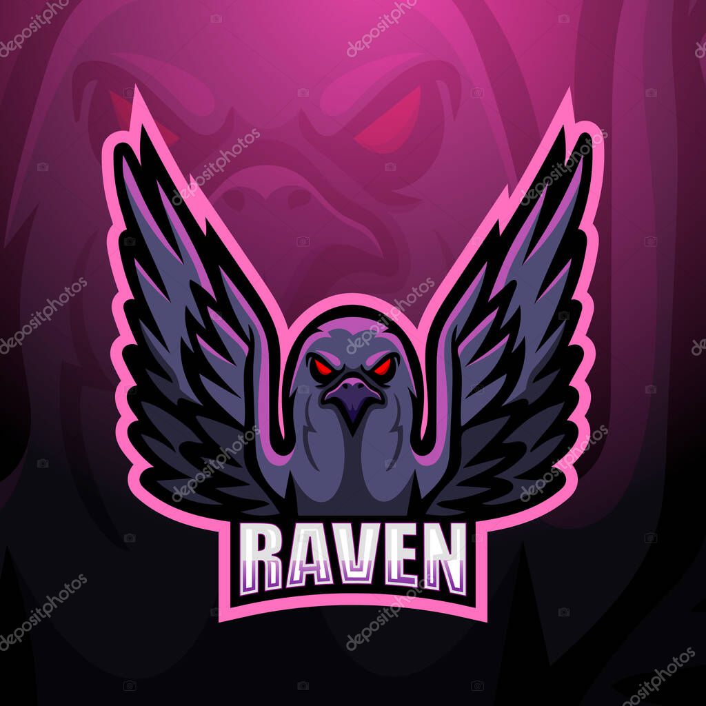 Raven esport mascot logo design