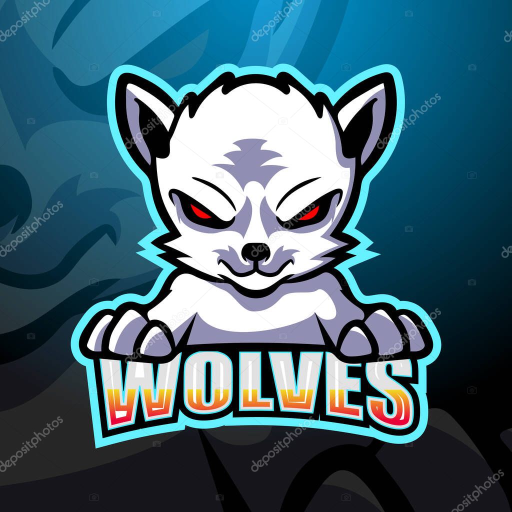 White wolves mascot esport logo design