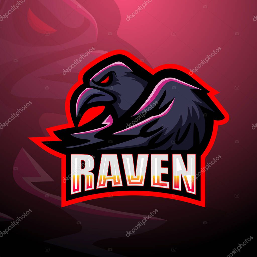 Raven esport mascot logo design