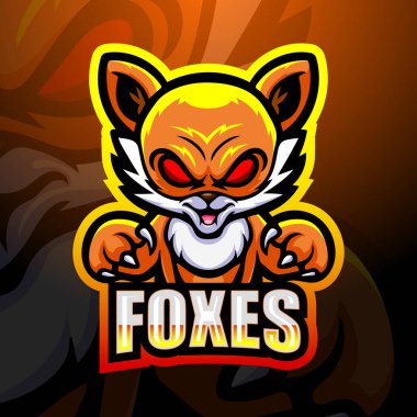 Fox maskot esport logosu tasarımı