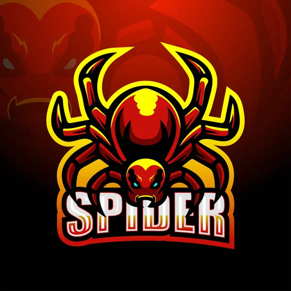 Εικονογράφηση Διάνυσμα Του Σχεδιασμού Λογότυπο Esport Spider Μασκότ — Διανυσματικό Αρχείο