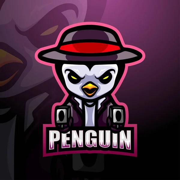Дизайн Логотипа Талисмана Пингвина — стоковый вектор