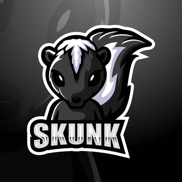 Skunk Mascota Esport Logo Design — Vector de stock