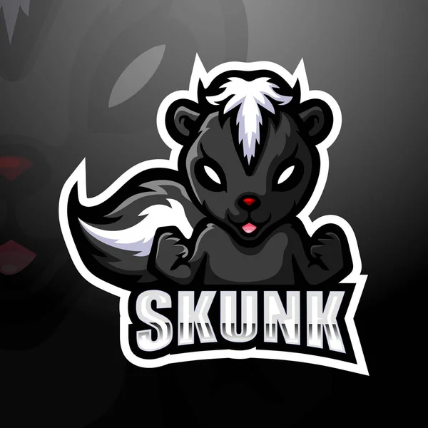 Skunk Mascota Esport Logo Design — Archivo Imágenes Vectoriales