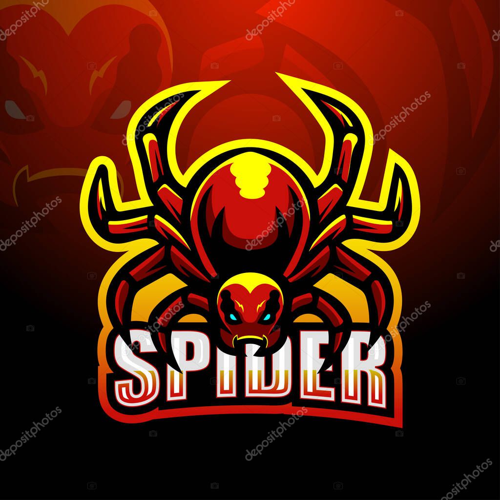 Vector illustration of Spider mascot esport logo design