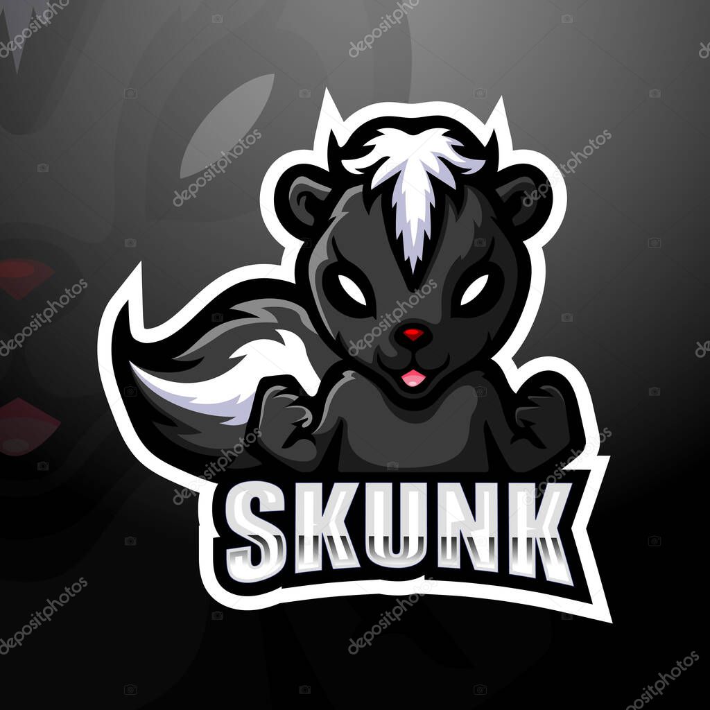 Skunk mascot esport logo design